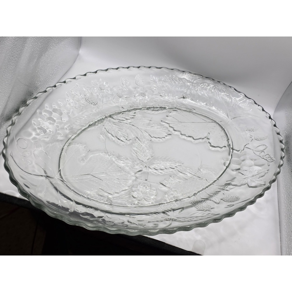 Embossed Leaves Platter by Anchor Hocking